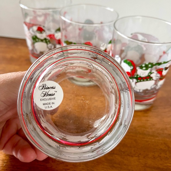 1991 Princess House Skating Polar Bears Lowball Glasses Set of 4 - Picture 12 of 12